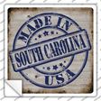 South Carolina Stamp On Wood Novelty Square Sticker Decal