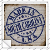 South Carolina Stamp On Wood Novelty Square Sticker Decal