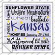 Kansas Motto Novelty Square Sticker Decal
