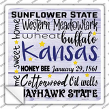 Kansas Motto Novelty Square Sticker Decal