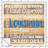 Louisiana Motto Novelty Square Sticker Decal