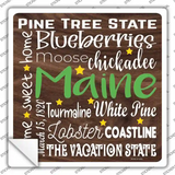 Maine Motto Novelty Square Sticker Decal