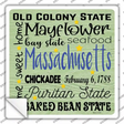 Massachusetts Motto Novelty Square Sticker Decal