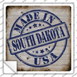 South Dakota Stamp On Wood Novelty Square Sticker Decal