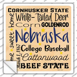 Nebraska Motto Novelty Square Sticker Decal