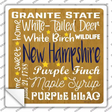 New Hampshire Motto Novelty Square Sticker Decal