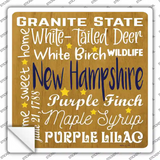 New Hampshire Motto Novelty Square Sticker Decal