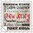 New Jersey Motto Novelty Square Sticker Decal