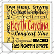 North Carolina Motto Novelty Square Sticker Decal