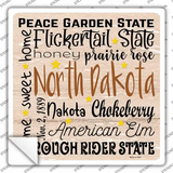 North Dakota Motto Novelty Square Sticker Decal