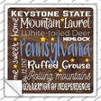Pennsylvania Motto Novelty Square Sticker Decal