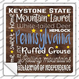 Pennsylvania Motto Novelty Square Sticker Decal