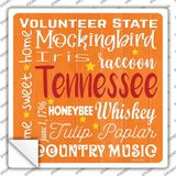 Tennessee Motto Novelty Square Sticker Decal