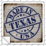 Texas Stamp On Wood Novelty Square Sticker Decal