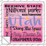 Utah Motto Novelty Square Sticker Decal