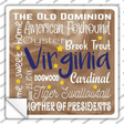 Virginia Motto Novelty Square Sticker Decal