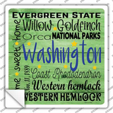 Washington Motto Novelty Square Sticker Decal
