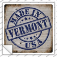 Vermont Stamp On Wood Novelty Square Sticker Decal