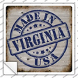 Virginia Stamp On Wood Novelty Square Sticker Decal