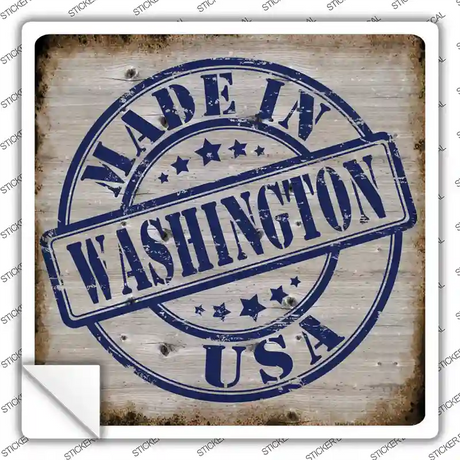 Washington Stamp On Wood Novelty Square Sticker Decal