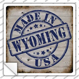 Wyoming Stamp On Wood Novelty Square Sticker Decal