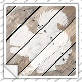 Squirrel Silhouette Wood Plank Novelty Square Sticker Decal