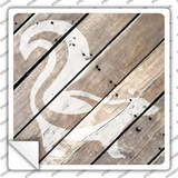 Skunk Silhouette Wood Plank Novelty Square Sticker Decal