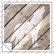 Wolf Silhouette Wood Plank Novelty Square Sticker Decal