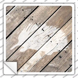 Porcupine Silhouette Wood Plank Novelty Square Sticker Decal