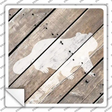 Beaver Silhouette Wood Plank Novelty Square Sticker Decal