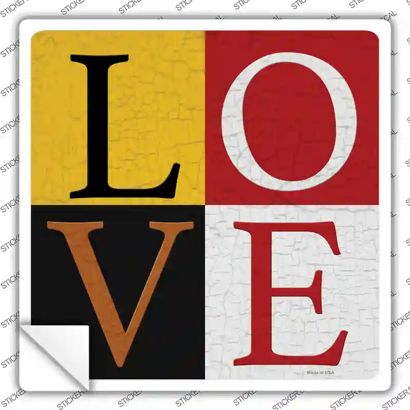 LOVE Novelty Square Sticker Decal