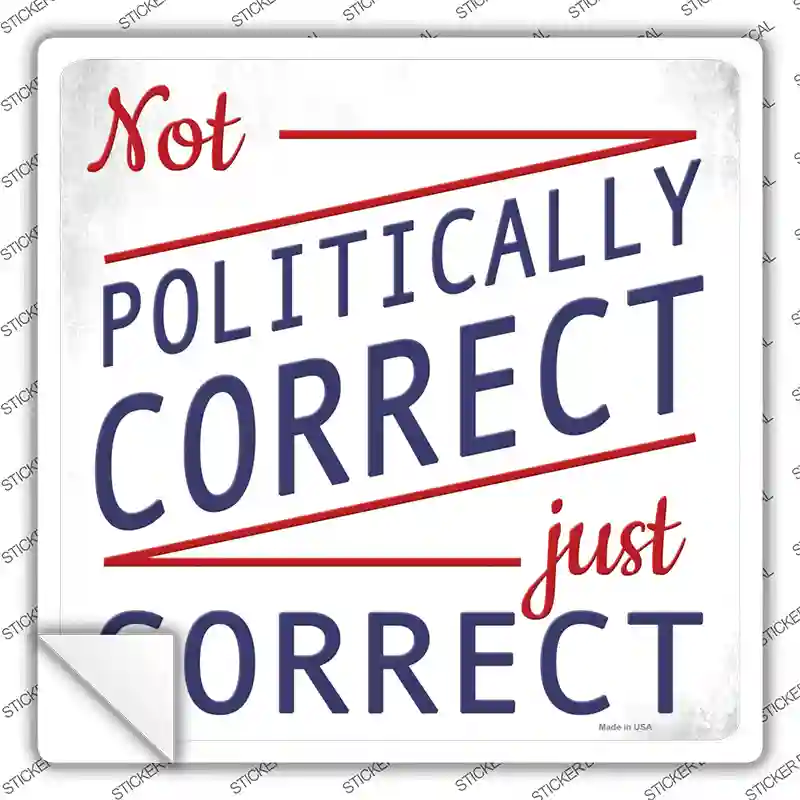 Not Politically Correct Just Correct Novelty Square Sticker Decal