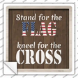 Stand For Flag Kneel For Cross Novelty Square Sticker Decal
