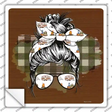 Aviator Bun Camper Print Novelty Square Sticker Decal