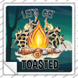 Lets Get Toasted Novelty Square Sticker Decal