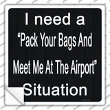 Meet Me At The Airport Novelty Square Sticker Decal