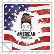 Proud American Mama Novelty Square Sticker Decal