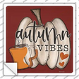 Autumn Vibes Pumpkin Novelty Square Sticker Decal