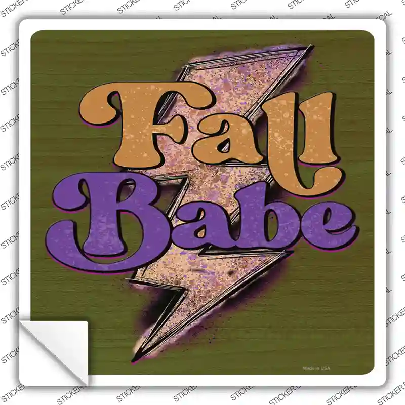 Fall Babe Novelty Square Sticker Decal