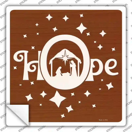 Hope Nativity Grotto Novelty Square Sticker Decal