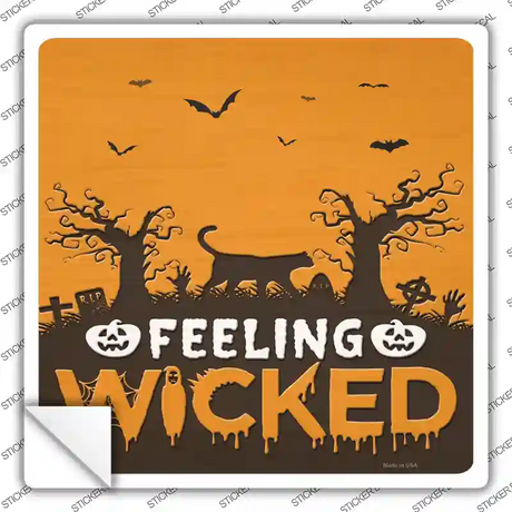 Feeling Wicked Graveyard Novelty Square Sticker Decal