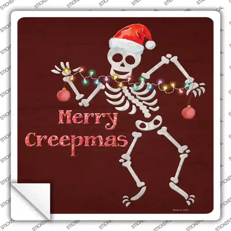 Merry Creepmas Novelty Square Sticker Decal