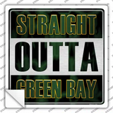 Straight Outta Green Bay Novelty Square Sticker Decal