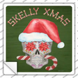Skelly Xmas Novelty Square Sticker Decal