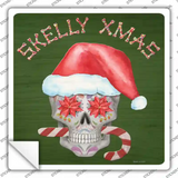 Skelly Xmas Novelty Square Sticker Decal