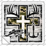 Faith Camo and the Outdoors Novelty Square Sticker Decal SQ-1654s