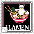 Llamen Ramen Novelty Square Sticker Decal SQ-1658s
