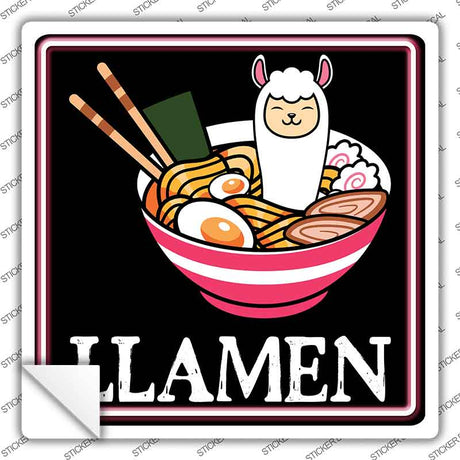 Llamen Ramen Novelty Square Sticker Decal SQ-1658s