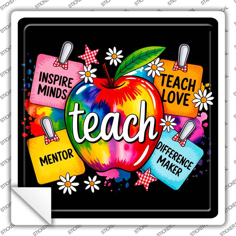 Teaching Apple Novelty Square Sticker Decal SQ-1660s