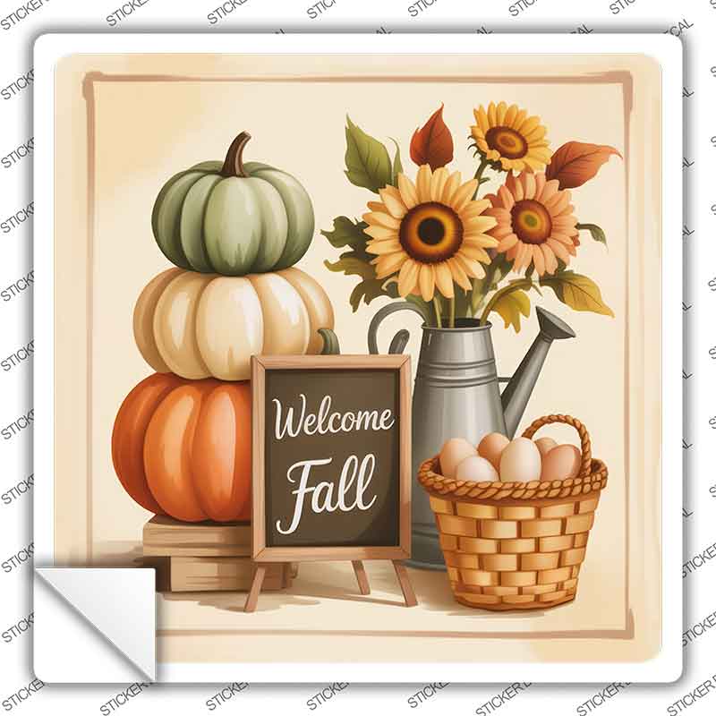 Welcome Fall Photo Novelty Square Sticker Decal SQ-1664s